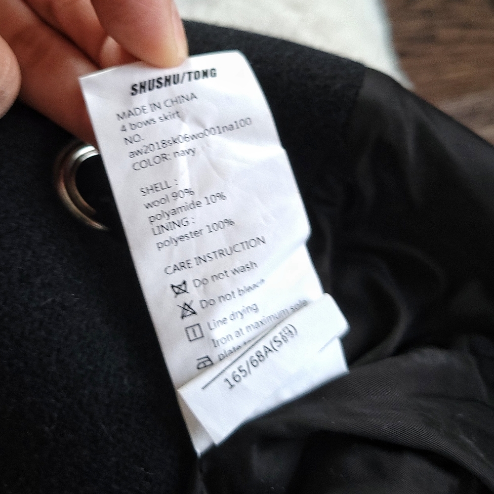 ShuShu/Tong Four Bows Wool Balletcore Mini Skirt - Picture 7 of 10